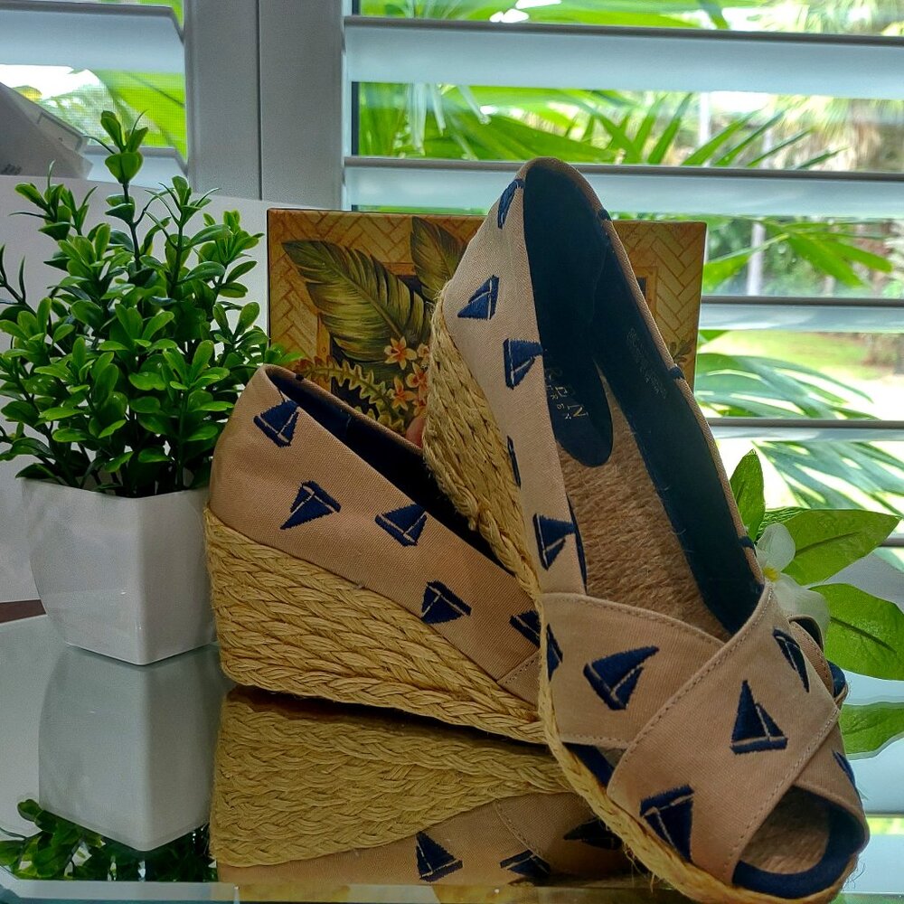 Lauren Ralph Lauren Cecilia Khaki Espadrille Wedges